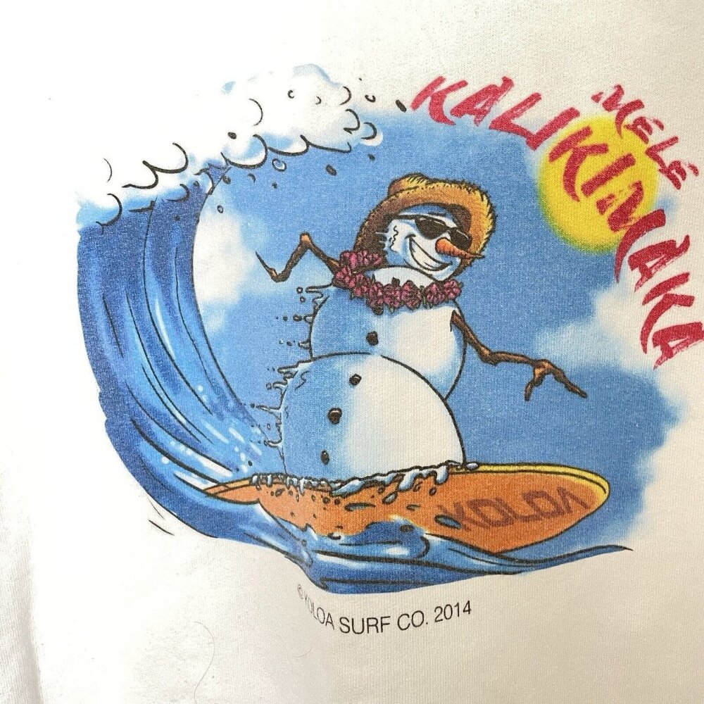 Koala Surf Mele Kalikimaka Sweatshirt Christmas Snowman Surfing  XL  2014